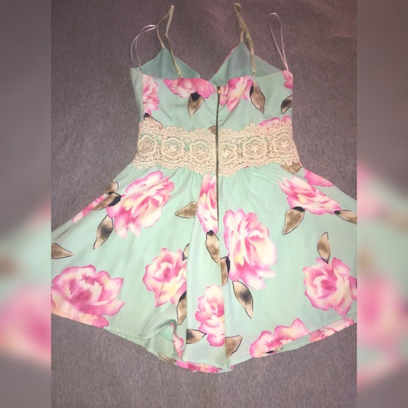 Mint Floral Romper from ShopHopes - Picture 3 of 3